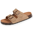 Mules sandalias Hombre doble correa topo