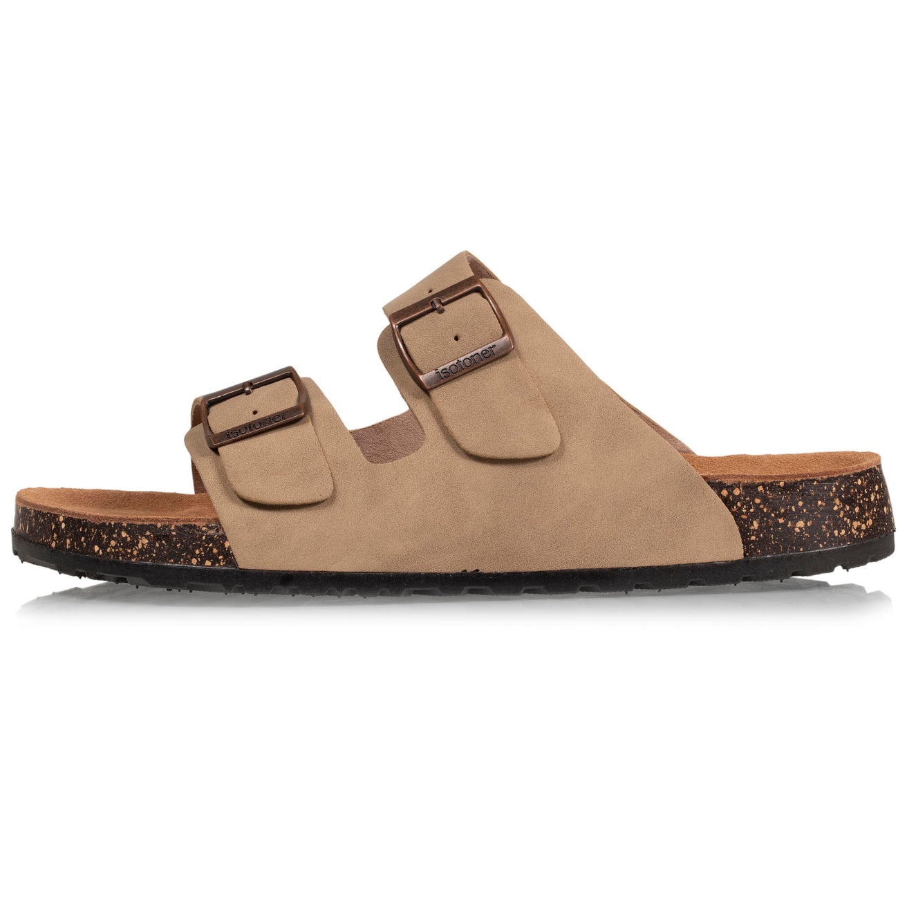 Mules sandalias Hombre doble correa topo