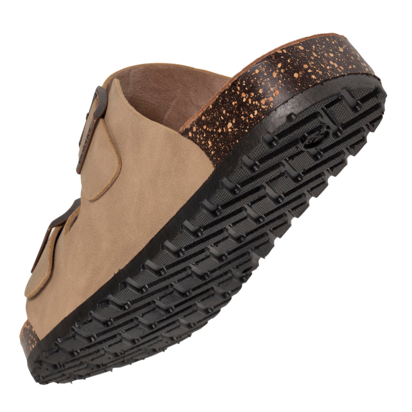 Mules sandalias Hombre doble correa topo