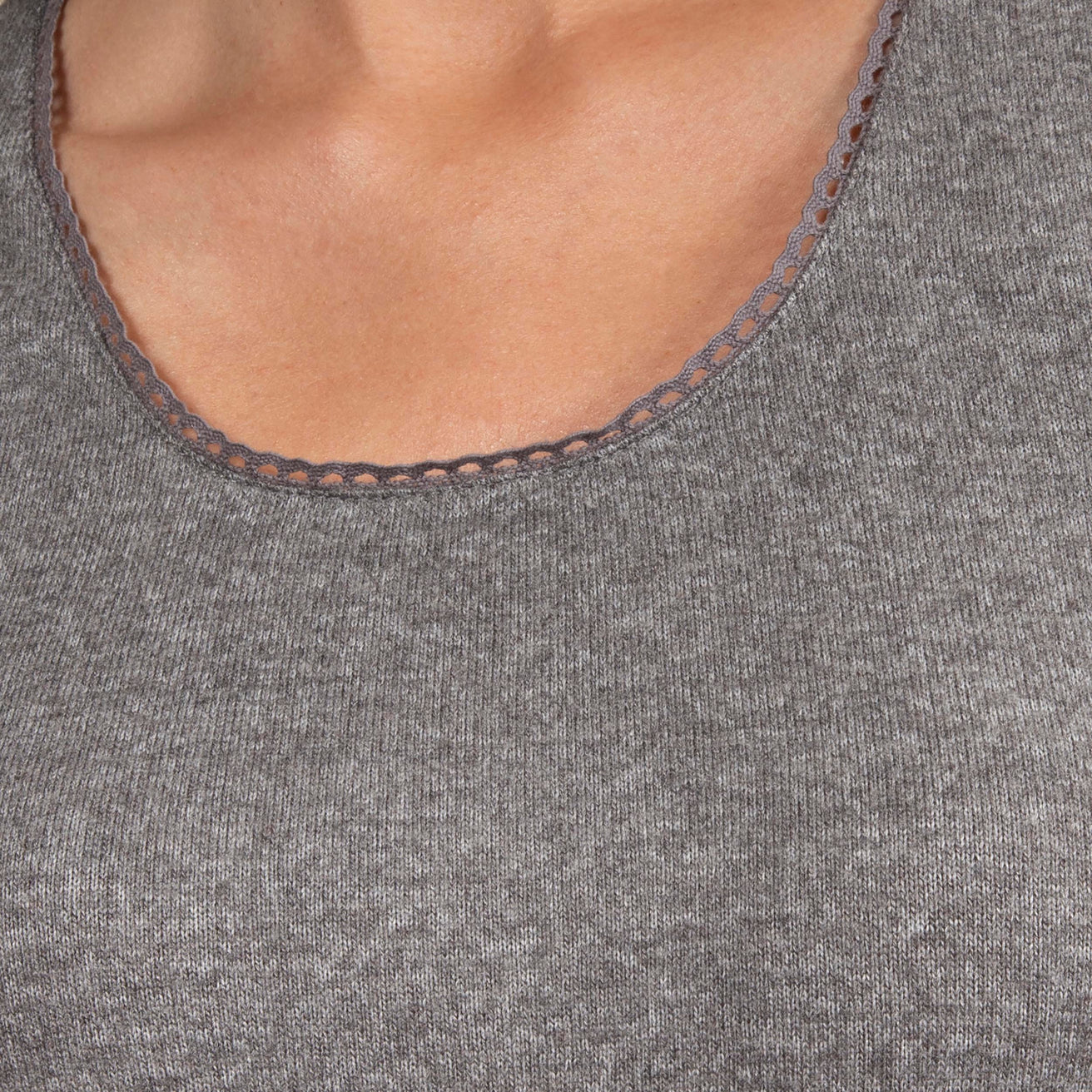 Camiseta sin mangas Mujer Gris jaspeado