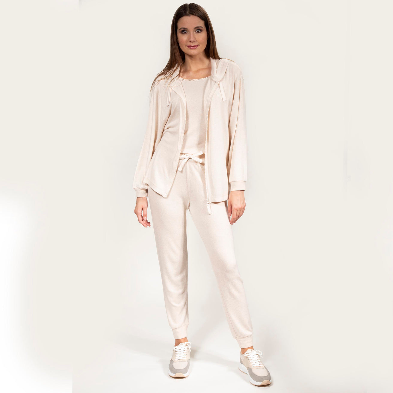 Pantalón jogger Mujer Beige