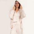 Sudadera con capucha Mujer Beige